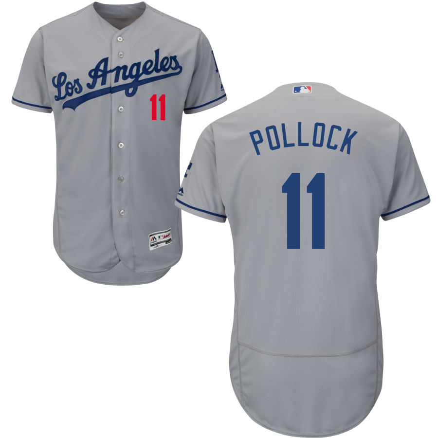 Los Angeles Dodgers #11 A.J. Pollock Grey Flex Base Stitched MLB Jersey Los Angeles Dodgers #11 A.J. Pollock Grey Flex Base Stitched MLB Jersey
