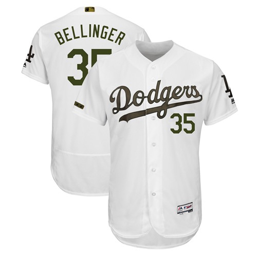 Dodgers #35 Cody Bellinger White Flexbase Authentic Collection 2018 Memorial Day Stitched MLB Jersey Dodgers #35 Cody Bellinger White Flexbase Authentic Collection 2018 Memorial Day Stitched MLB Jersey