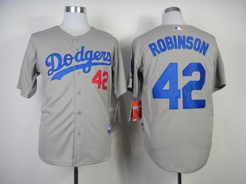 Dodgers #42 Jackie Robinson Grey Cool Base Stitched MLB Jersey Dodgers #42 Jackie Robinson Grey Cool Base Stitched MLB Jersey