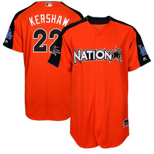 Dodgers #22 Clayton Kershaw Orange 2017 All-Star National League Stitched MLB Jersey Dodgers #22 Clayton Kershaw Orange 2017 All-Star National League Stitched MLB Jersey
