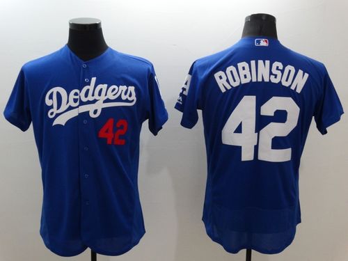 Dodgers #42 Jackie Robinson Blue Flexbase Authentic Collection Stitched MLB Jersey Dodgers #42 Jackie Robinson Blue Flexbase Authentic Collection Stitched MLB Jersey
