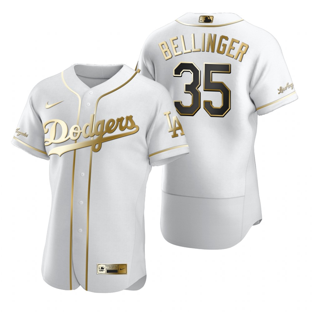 Los Angeles Dodgers #35 Cody Bellinger White Nike Men's Authentic Golden Edition MLB Jersey Los Angeles Dodgers #35 Cody Bellinger White Nike Men's Authentic Golden Edition MLB Jersey