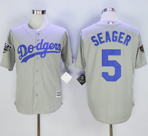 Dodgers #5 Corey Seager Grey New Cool Base 2018 World Series Stitched MLB Jersey Dodgers #5 Corey Seager Grey New Cool Base 2018 World Series Stitched MLB Jersey