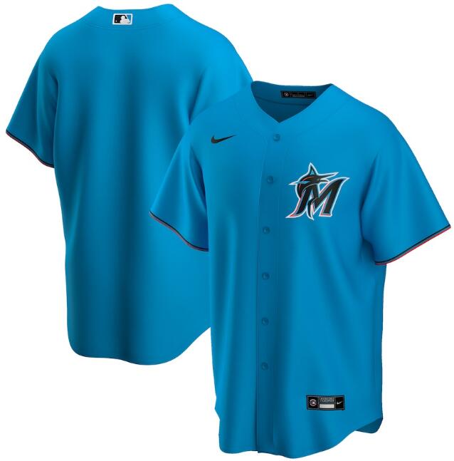 Men's Miami Marlins Blank Blue MLB Cool Base Stitched Jersey Men's Miami Marlins Blank Blue MLB Cool Base Stitched Jersey