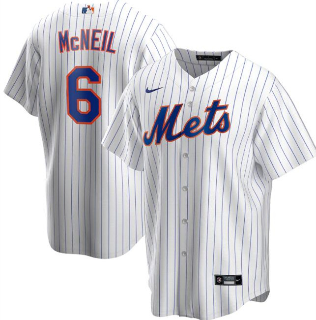 Men's New York Mets #6 Jeff McNeil White MLB Cool Base Stitched Jersey Men's New York Mets #6 Jeff McNeil White MLB Cool Base Stitched Jersey