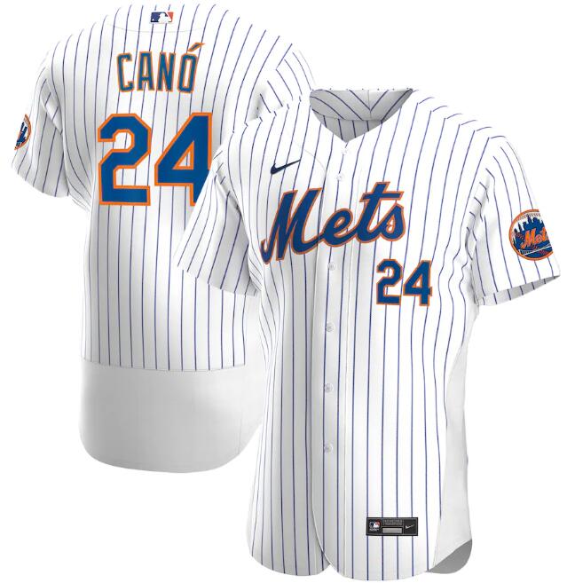 Men's New York Mets #24 Robinson Canó White MLB Flex Base Stitched Jersey Men's New York Mets #24 Robinson Canó White MLB Flex Base Stitched Jersey