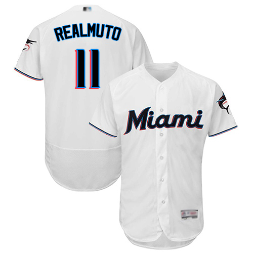 marlins #11 JT Realmuto White Flexbase Authentic Collection Stitched MLB Jersey marlins #11 JT Realmuto White Flexbase Authentic Collection Stitched MLB Jersey