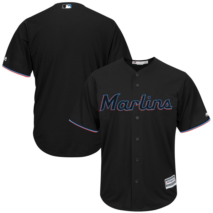 Miami Marlins Majestic Alternate 2019 Official Cool Base Team Jersey Black Miami Marlins Majestic Alternate 2019 Official Cool Base Team Jersey Black