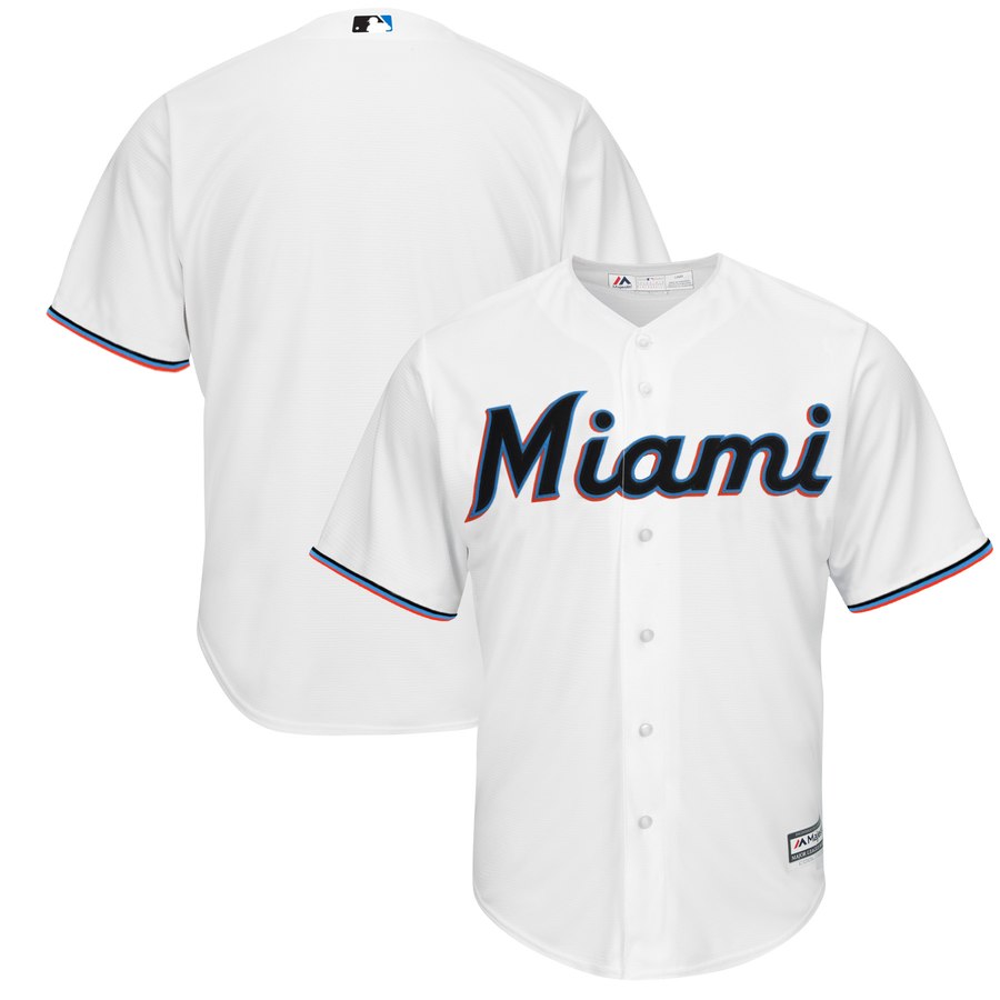 Miami Marlins Majestic Home 2019 Official Cool Base Team Jersey White Miami Marlins Majestic Home 2019 Official Cool Base Team Jersey White