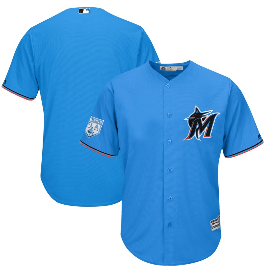 Miami Marlins Majestic 2019 Spring Training Cool Base Blue Stitched MLB Jersey Miami Marlins Majestic 2019 Spring Training Cool Base Blue Stitched MLB Jersey