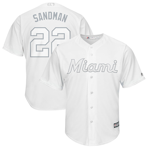marlins #22 Sandy Alcantara White "Sandman" Players Weekend Cool Base Stitched MLB Jersey