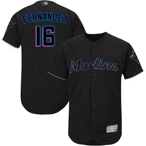 marlins #16 Jose Fernandez Black Flexbase Authentic Collection Stitched MLB Jersey marlins #16 Jose Fernandez Black Flexbase Authentic Collection Stitched MLB Jersey
