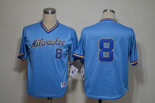 Brewers #8 Ryan Braun Blue 1982 Turn Back The Clock Stitched MLB Jersey Brewers #8 Ryan Braun Blue 1982 Turn Back The Clock Stitched MLB Jersey