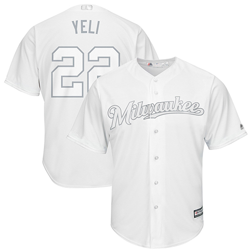 Brewers #22 Christian Yelich White "Yeli" Players Weekend Cool Base Stitched MLB Jersey Brewers #22 Christian Yelich White "Yeli" Players Weekend Cool Base Stitched MLB Jersey
