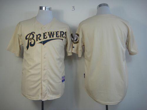 Brewers Blank Cream YOUniform Cool Base Stitched MLB Jersey Brewers Blank Cream YOUniform Cool Base Stitched MLB Jersey
