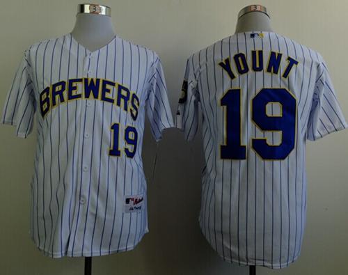 Brewers #19 Robin Yount White(Blue Strip) Stitched MLB Jersey Brewers #19 Robin Yount White(Blue Strip) Stitched MLB Jersey