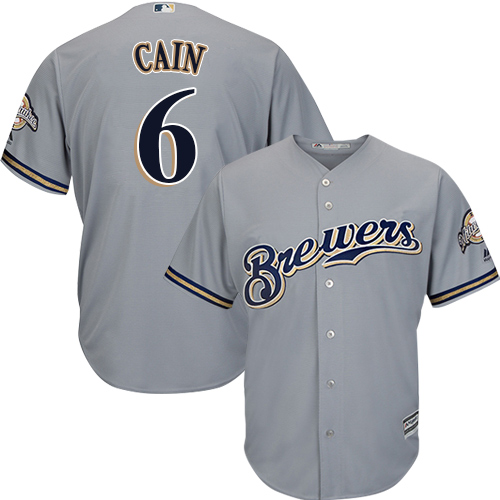 Brewers #6 Lorenzo Cain Grey New Cool Base Stitched MLB Jersey Brewers #6 Lorenzo Cain Grey New Cool Base Stitched MLB Jersey