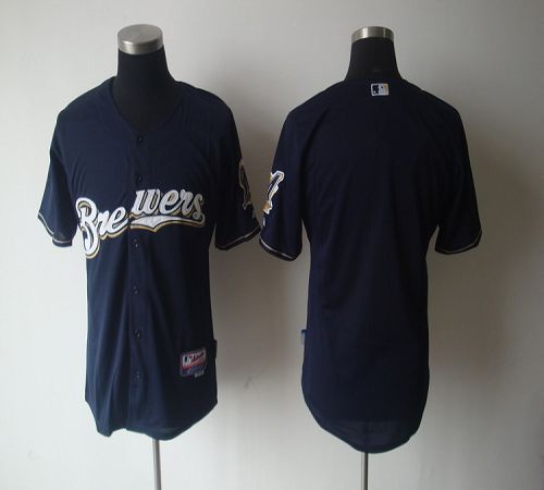 Brewers Blank Blue Cool Base Stitched MLB Jersey Brewers Blank Blue Cool Base Stitched MLB Jersey