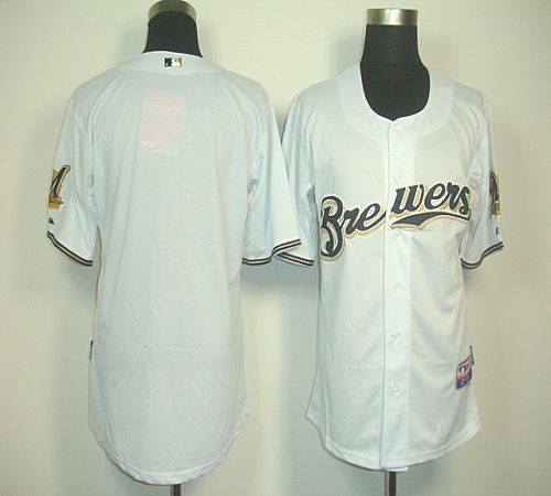Brewers Blank White Cool Base Stitched MLB Jersey Brewers Blank White Cool Base Stitched MLB Jersey