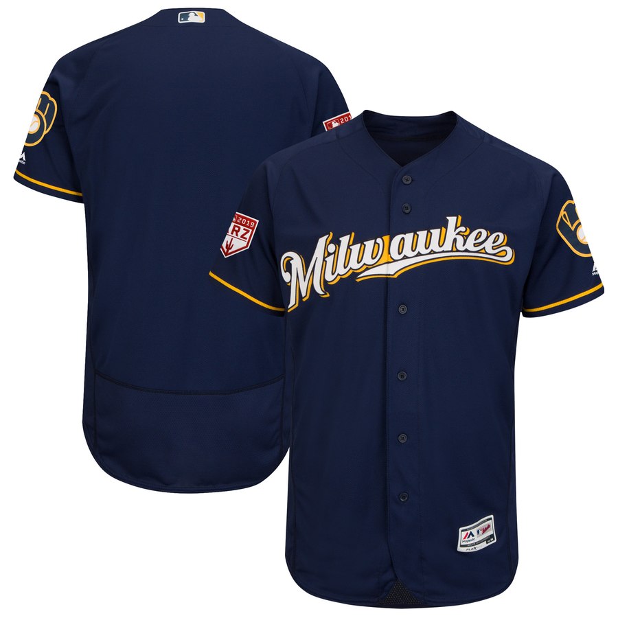 Brewers Blank Navy 2019 Spring Training Flex Base Stitched MLB Jersey Brewers Blank Navy 2019 Spring Training Flex Base Stitched MLB Jersey