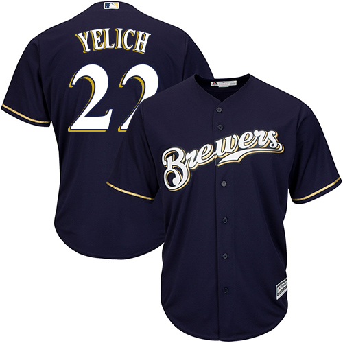 Brewers #22 Christian Yelich Navy Blue New Cool Base Stitched MLB Jersey Brewers #22 Christian Yelich Navy Blue New Cool Base Stitched MLB Jersey