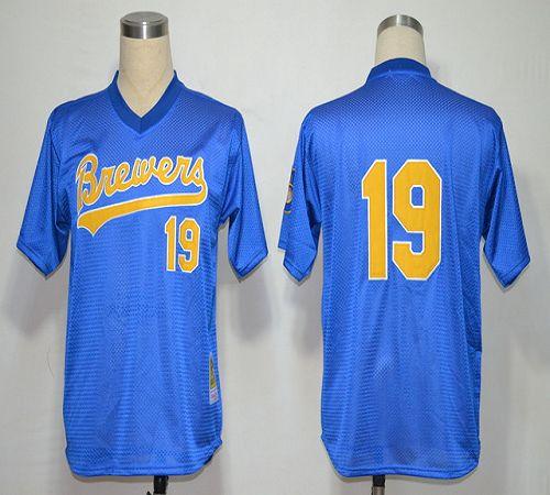 Mitchell And Ness 1991 Brewers #19 Robin Yount Blue Stitched MLB Jersey Mitchell And Ness 1991 Brewers #19 Robin Yount Blue Stitched MLB Jersey