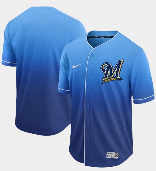 Nike Brewers Blank Royal Fade Authentic Stitched MLB Jersey Nike Brewers Blank Royal Fade Authentic Stitched MLB Jersey