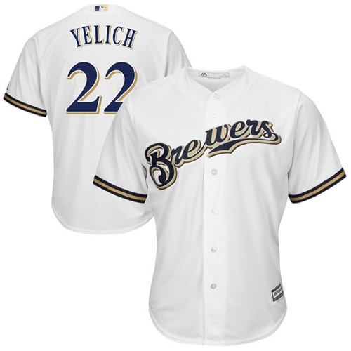 Brewers #22 Christian Yelich White New Cool Base Stitched MLB Jersey Brewers #22 Christian Yelich White New Cool Base Stitched MLB Jersey
