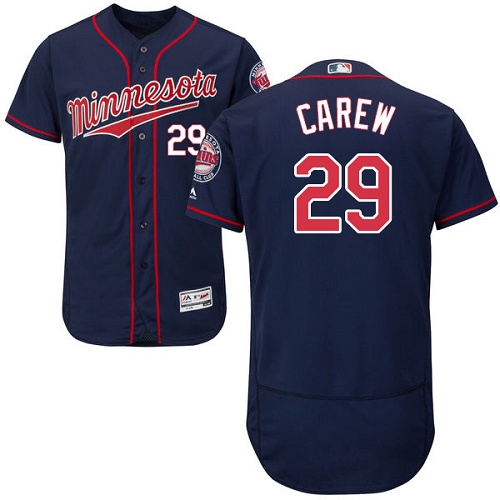 Twins #29 Rod Carew Navy Blue Flexbase Authentic Collection Stitched MLB Jersey Twins #29 Rod Carew Navy Blue Flexbase Authentic Collection Stitched MLB Jersey