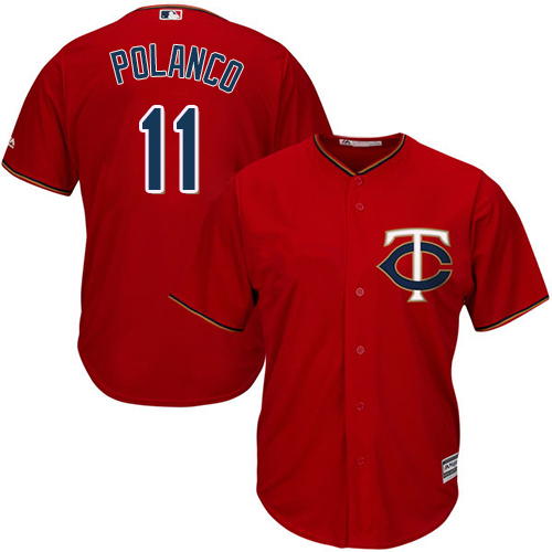 Twins #11 Jorge Polanco Red Cool Base Stitched MLB Jersey Twins #11 Jorge Polanco Red Cool Base Stitched MLB Jersey