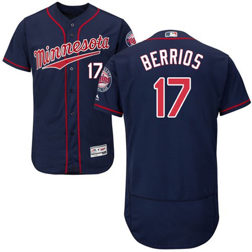 Twins #17 Jose Berrios Navy Blue Flexbase Authentic Collection Stitched MLB Jersey Twins #17 Jose Berrios Navy Blue Flexbase Authentic Collection Stitched MLB Jersey