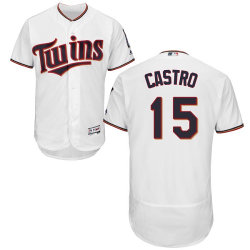 Twins #15 Jason Castro White Flexbase Authentic Collection Stitched MLB Jersey Twins #15 Jason Castro White Flexbase Authentic Collection Stitched MLB Jersey