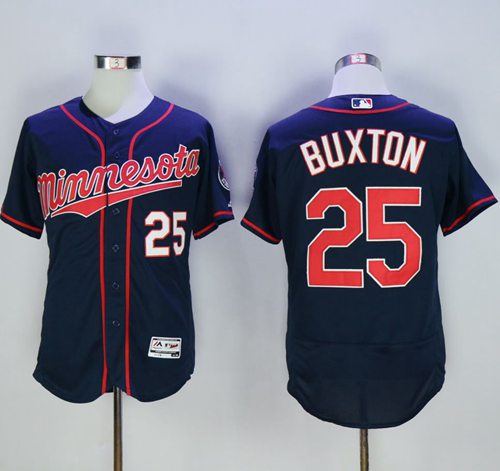 Twins #25 Byron Buxton Navy Blue Flexbase Authentic Collection Stitched MLB Jersey Twins #25 Byron Buxton Navy Blue Flexbase Authentic Collection Stitched MLB Jersey