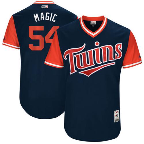Twins #54 Ervin Santana Navy 