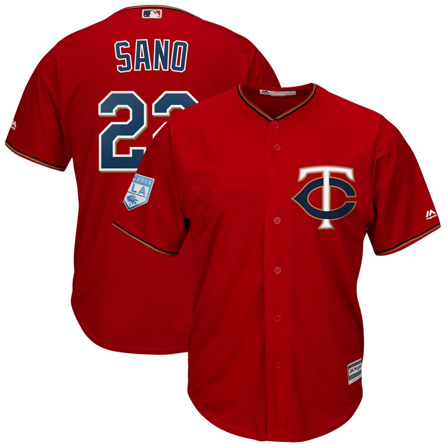 Twins #22 Miguel Sano Red 2019 Spring Training Cool Base Stitched MLB Jersey Twins #22 Miguel Sano Red 2019 Spring Training Cool Base Stitched MLB Jersey