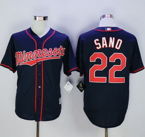 Twins #22 Miguel Sano Navy Blue Alternate Road New Cool Base Stitched MLB Jersey Twins #22 Miguel Sano Navy Blue Alternate Road New Cool Base Stitched MLB Jersey