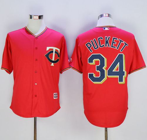 Twins #34 Kirby Puckett Red New Cool Base Stitched MLB Jersey Twins #34 Kirby Puckett Red New Cool Base Stitched MLB Jersey
