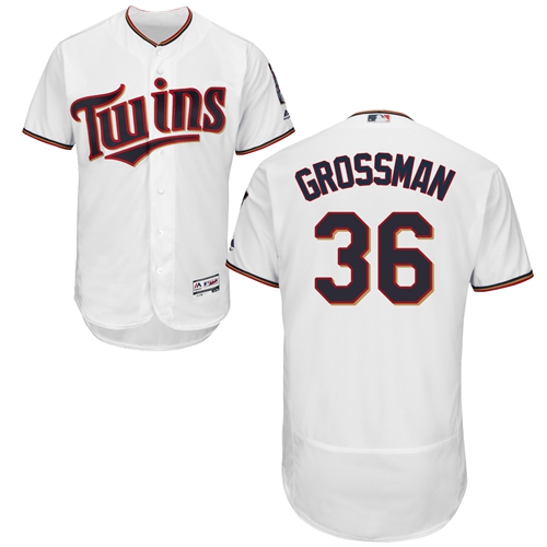 Twins #36 Robbie Grossman White Flexbase Authentic Collection Stitched MLB Jersey Twins #36 Robbie Grossman White Flexbase Authentic Collection Stitched MLB Jersey