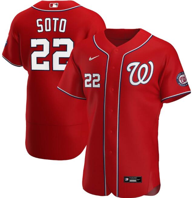 Men's Washington Nationals #22 Juan Soto Red MLB Flex Base Stitched Jersey Men's Washington Nationals #22 Juan Soto Red MLB Flex Base Stitched Jersey