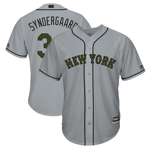 Mets #34 Noah Syndergaard Grey New Cool Base 2018 Memorial Day Stitched MLB Jersey Mets #34 Noah Syndergaard Grey New Cool Base 2018 Memorial Day Stitched MLB Jersey
