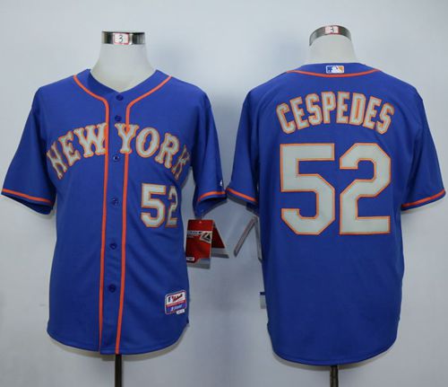Mets #52 Yoenis Cespedes Blue(Grey NO.) Alternate Road Cool Base Stitched MLB Jersey Mets #52 Yoenis Cespedes Blue(Grey NO.) Alternate Road Cool Base Stitched MLB Jersey