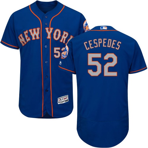 Mets #52 Yoenis Cespedes Blue(Grey NO.) Flexbase Authentic Collection Stitched MLB Jersey Mets #52 Yoenis Cespedes Blue(Grey NO.) Flexbase Authentic Collection Stitched MLB Jersey