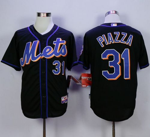Mets #31 Mike Piazza Black Cool Base Stitched MLB Jersey Mets #31 Mike Piazza Black Cool Base Stitched MLB Jersey