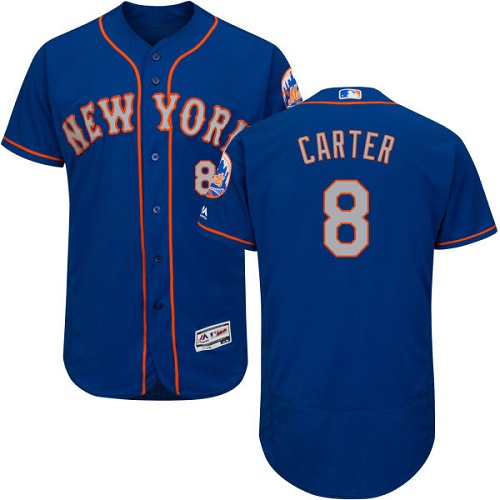 Mets #8 Gary Carter Blue(Grey NO.) Flexbase Authentic Collection Stitched MLB Jersey Mets #8 Gary Carter Blue(Grey NO.) Flexbase Authentic Collection Stitched MLB Jersey