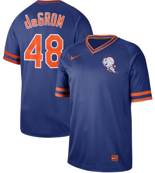Nike Mets #48 Jacob DeGrom Royal Authentic Cooperstown Collection Stitched MLB Jersey Nike Mets #48 Jacob DeGrom Royal Authentic Cooperstown Collection Stitched MLB Jersey