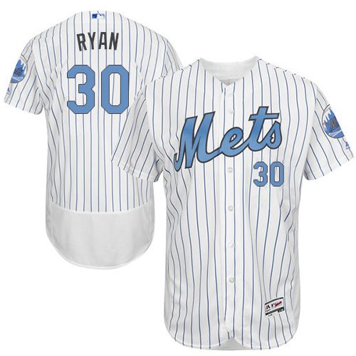 Mets #30 Nolan Ryan White(Blue Strip) Flexbase Authentic Collection Father's Day Stitched MLB Jersey Mets #30 Nolan Ryan White(Blue Strip) Flexbase Authentic Collection Father's Day Stitched MLB Jersey