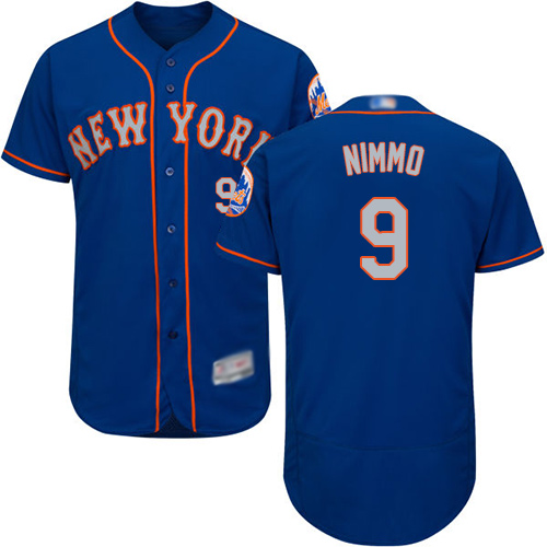 Mets #9 Brandon Nimmo Blue(Grey NO.) Flexbase Authentic Collection Stitched MLB Jersey Mets #9 Brandon Nimmo Blue(Grey NO.) Flexbase Authentic Collection Stitched MLB Jersey
