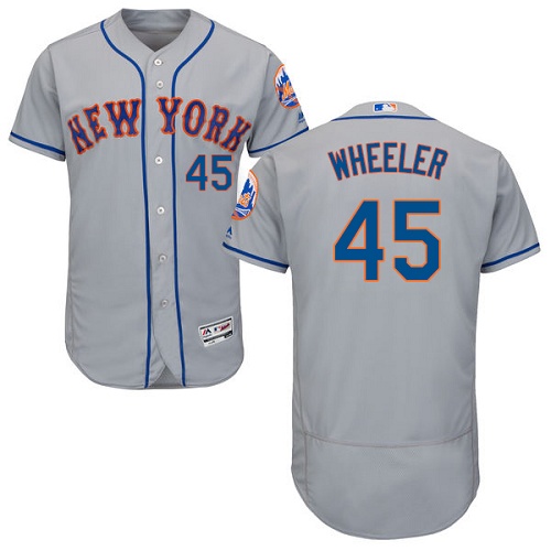 Mets #45 Zack Wheeler Grey Flexbase Authentic Collection Stitched MLB Jersey Mets #45 Zack Wheeler Grey Flexbase Authentic Collection Stitched MLB Jersey