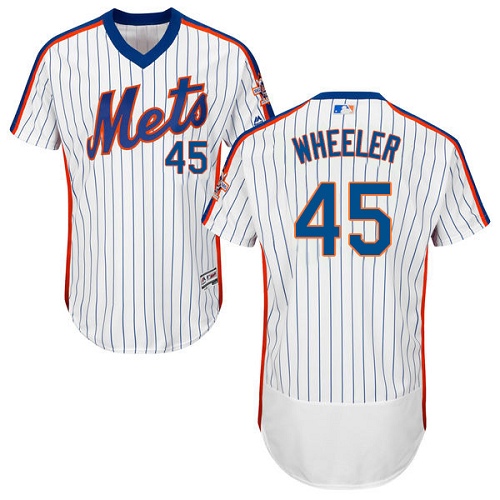 Mets #45 Zack Wheeler White(Blue Strip) Flexbase Authentic Collection Alternate Stitched MLB Jersey Mets #45 Zack Wheeler White(Blue Strip) Flexbase Authentic Collection Alternate Stitched MLB Jersey