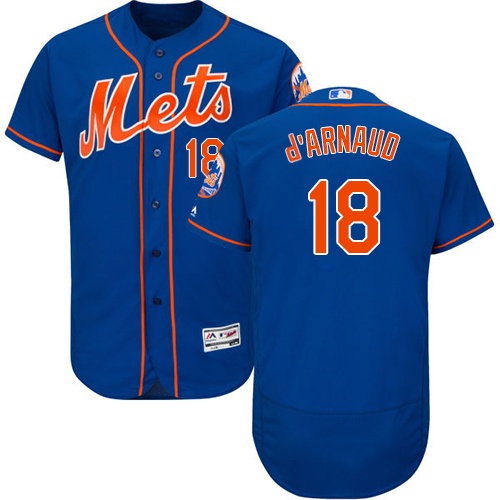 Mets #18 Travis d'Arnaud Blue Flexbase Authentic Collection Stitched MLB Jersey Mets #18 Travis d'Arnaud Blue Flexbase Authentic Collection Stitched MLB Jersey